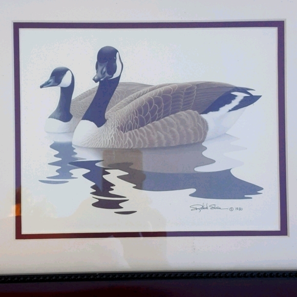 1980 Richard Sloan Canada Geese Framed Print - Picture 5 of 7
